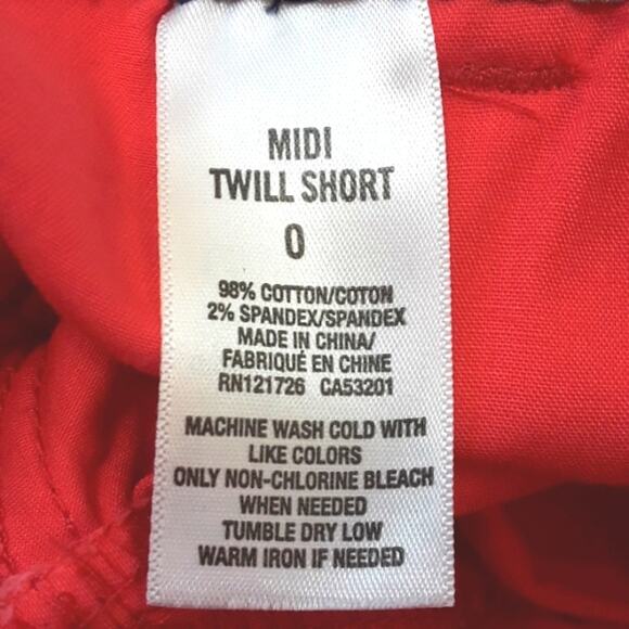 Aeropostale Womens Sz 0 Midi Twill 4'' Inseam Cuffed Low Rise Orange Shorts - Picture 5 of 13